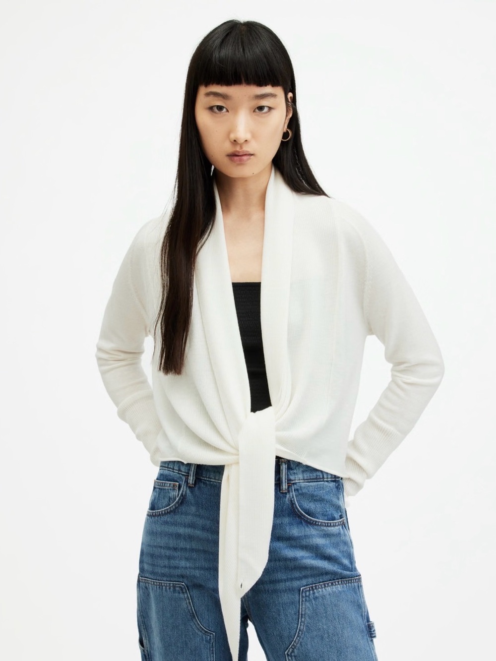 AllSaints Wasson Pirate Cardigan - Chalk White